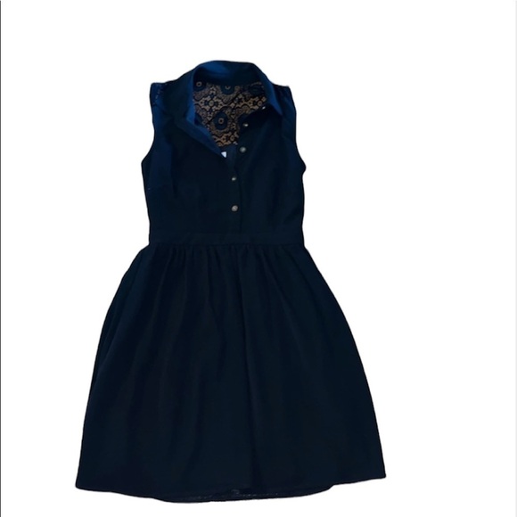 Speechless little black dress button front lace back sleeveless Size XS - Picture 1 of 8